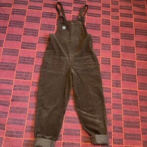Lucy and Yak organic corduroy dungaree in cocoa